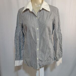 Rafaella Women's White and Navy Blouse